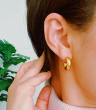 Load image into Gallery viewer, Smaller Polished Hollow Hoop Earrings - Ellison+Young
