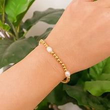 Load image into Gallery viewer, Freshwater Pearls Golden Bauble Bracelets - Ellison+Young
