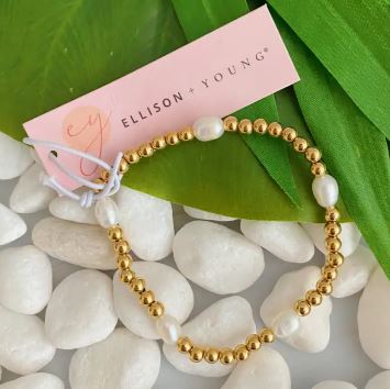Freshwater Pearls Golden Bauble Bracelets - Ellison+Young