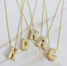 Load image into Gallery viewer, Crystal Bubble Initial Necklace - Ellison + Young
