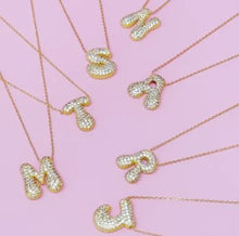Load image into Gallery viewer, Crystal Bubble Initial Necklace - Ellison + Young
