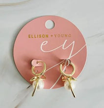 Load image into Gallery viewer, Bowed with Pearl Drop Earrings - Ellison + Young

